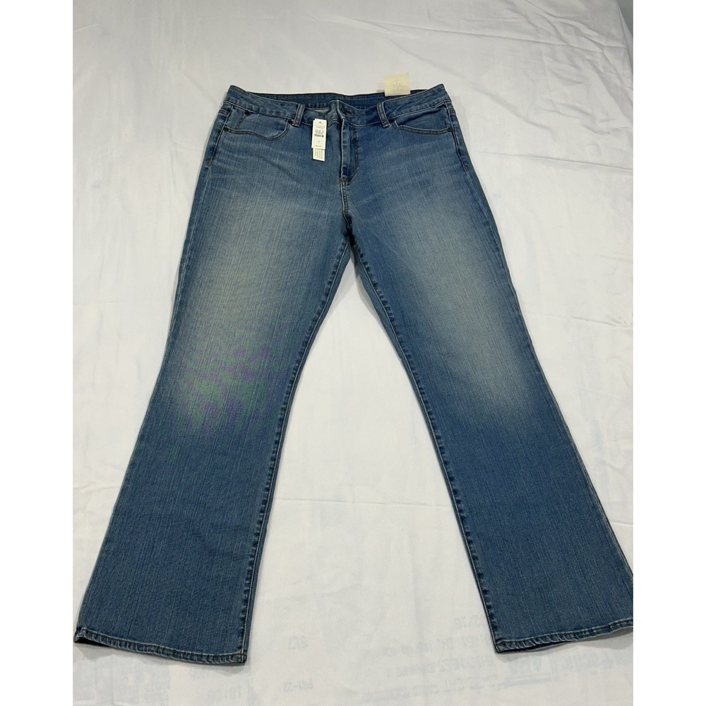Talbots Heritage Boot Jeans Womens 16/33 Blue Stretch NEW
